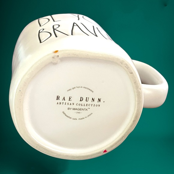 Rae Dunn Be You, Bravely Ceramic Coffee Mug with Blue Interior. New- 16 ounces. - Picture 3 of 4
